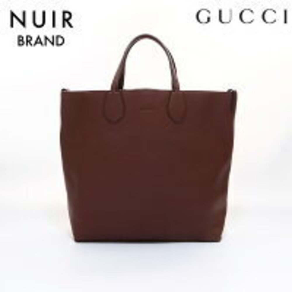 Gucci Reversible Leather GG Canvas Shoulder Bag Brown